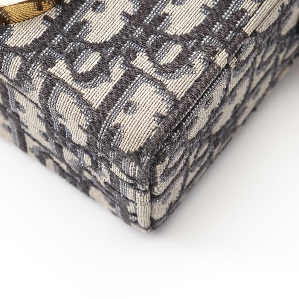 Dior Montaigne Oblique Shoulder Bag Canvas Leather Navy Blue Beige - Picture 6 of 8
